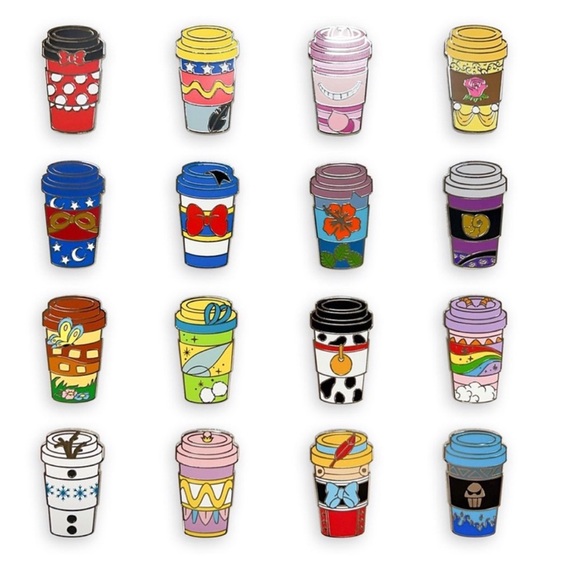 Disney Other - Disney Coffee Cups Mystery 5 Pin Blind Pack